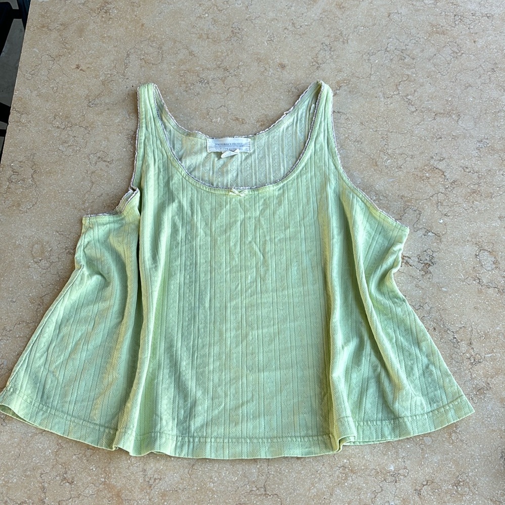 Lime, green Victoria’s Secret top with bow